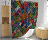 Mandala Watercolor Blocks Shower Curtain - Deja Blue Studios