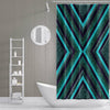Geometric Green Cross Pattern Shower Curtain - Deja Blue Studios