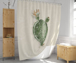 Whimsical Green Cactus Shower Curtain - Deja Blue Studios