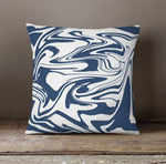 Blue and White Color Swirl Throw Pillows - Deja Blue Studios