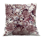 Burgundy and Beige Farmhouse Floral Throw Pillow - Deja Blue Studios