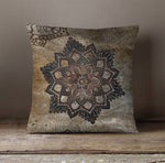 Rustic Grunge Mandala Throw Pillow - Deja Blue Studios