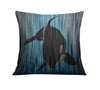 Deep Ocean Blue Killer Whale Throw Pillow - Deja Blue Studios