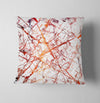 Red and Orange Ink Splatter Marble Throw Pillow - Deja Blue Studios