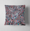 Abstract Pink and Blue Swirl Print Throw Pillow - Deja Blue Studios