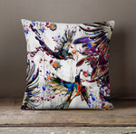 Ink Splatter Flying Birds Throw Pillows | Square and Rectangle Pillows - Deja Blue Studios