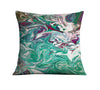 Aqua Teal Marbled Swirl Throw Pillow - Deja Blue Studios