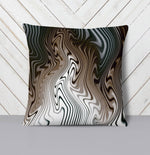 Dark Chocolate Modern Abstract Lines Throw Pillows - Deja Blue Studios