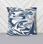 Blue and White Color Swirl Throw Pillows - Deja Blue Studios