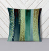 Nautical Green Boho Watercolor Striped Throw Pillow - Deja Blue Studios