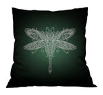 Black and Green Gradient Dragonfly Throw Pillows - Deja Blue Studios