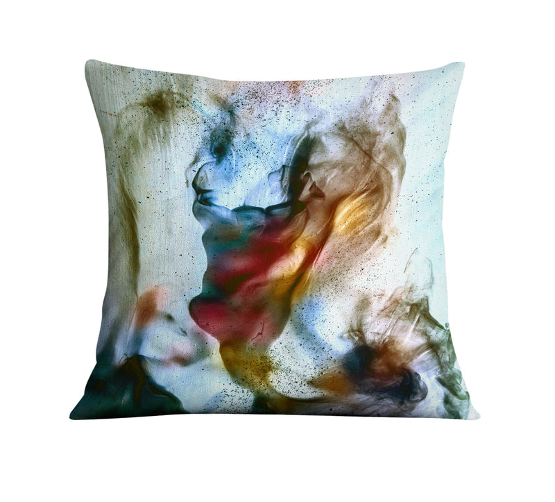 Watercolor Style Blue and Orange Smoke Print Throw Pillow - Deja Blue Studios