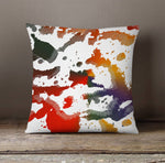 Bright Multi-Color Paint Splatter Print Throw Pillow - Deja Blue Studios