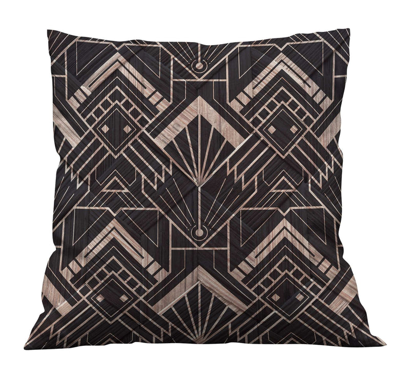 Modern Art Deco Wood Background Throw Pillow - Deja Blue Studios