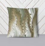 White and Earth Tone Wavy Stripe Throw Pillows - Deja Blue Studios
