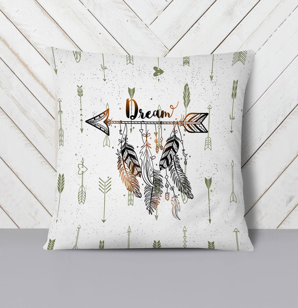 Boho Dream Feather Arrows Throw Pillow - Deja Blue Studios