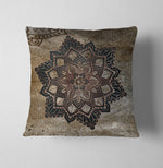 Rustic Grunge Mandala Throw Pillow - Deja Blue Studios