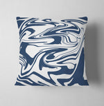 Blue and White Color Swirl Throw Pillows - Deja Blue Studios