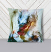 Watercolor Style Blue and Orange Smoke Print Throw Pillow - Deja Blue Studios