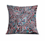 Abstract Pink and Blue Swirl Print Throw Pillow - Deja Blue Studios