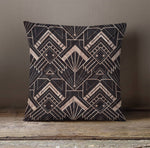 Modern Art Deco Wood Background Throw Pillow - Deja Blue Studios