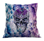 Watercolor Skull Throw Pillows | Square and Rectangle Pillows - Deja Blue Studios