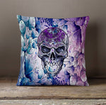 Watercolor Skull Throw Pillows | Square and Rectangle Pillows - Deja Blue Studios