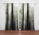 Mist Forest Trees Window Curtain Panels - Deja Blue Studios