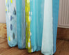Striped Watercolor Boho Blue and Yellow Window Curtains - Deja Blue Studios