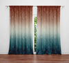 Southwestern Blue and Rust Sunset Gradient with Paisley Window Curtains - Deja Blue Studios