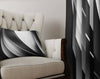 Black and White Modern Wavy Window Curtains - Deja Blue Studios