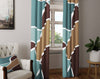 Multi Pattern Blue and Brown Window Curtains - Deja Blue Studios