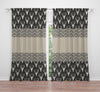 Black and Beige Rustic Window Curtain Panels | Chevron Pattern - Deja Blue Studios