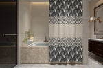 Rustic Deer Pattern Shower Curtain | Country Bathroom Decor | Chevron Pattern - Deja Blue Studios