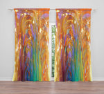 Gold Abstract Bokeh Window Curtain Panels - Deja Blue Studios