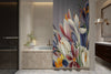 Gray Floral Shower Curtain | Long and Extra Long Options | Bathroom Decor - Deja Blue Studios
