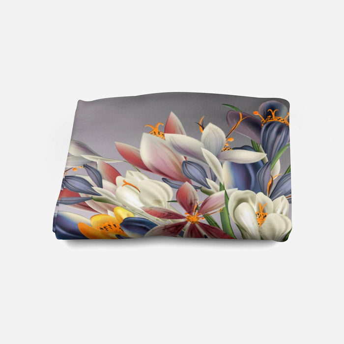 Bold Floral Fleece or Minky Blanket | Living Room Throw | Youth and Adult Size - Deja Blue Studios