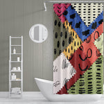 Abstract Patterns Shower Curtain | Fabric Swatch Design | Multi Color Shower Curtains - Deja Blue Studios