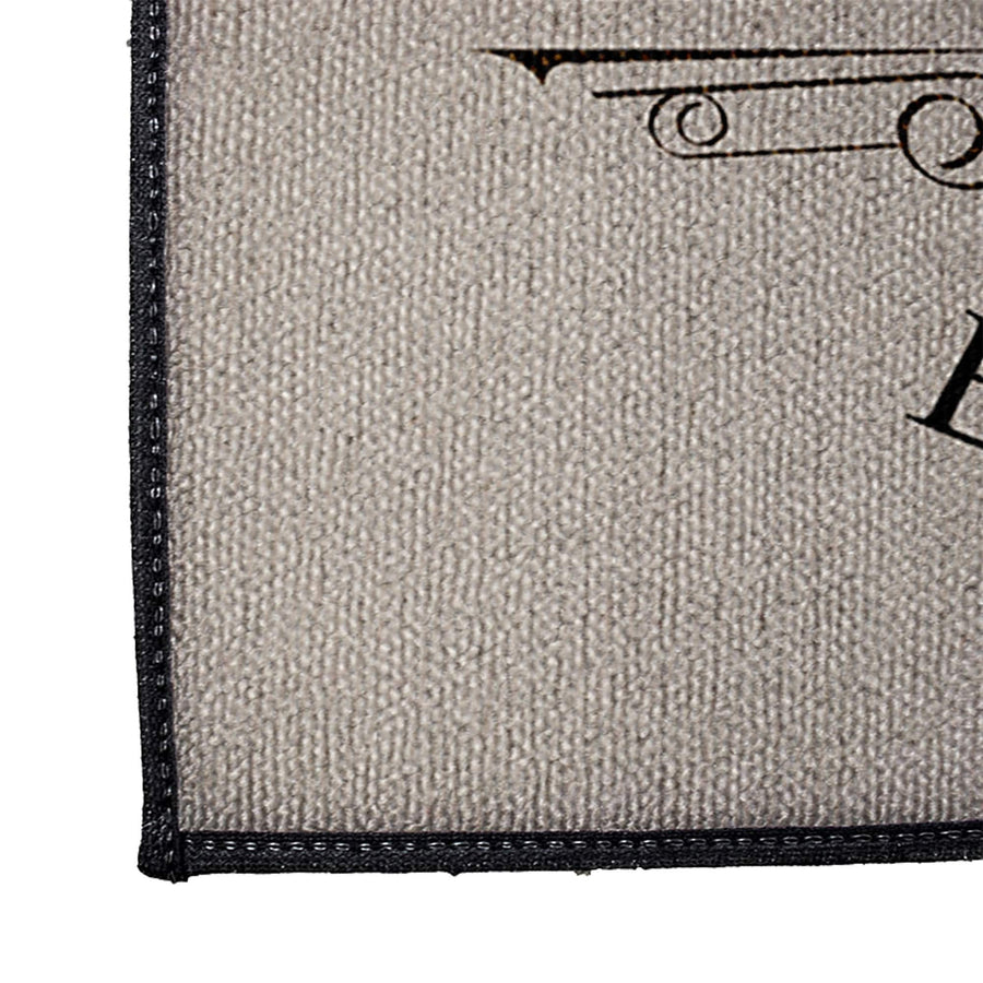 Personalized Red Barn Farmhouse Door Rug | Looped Polyester | Black Trimmed | Durgan Non Slip Backing - Deja Blue Studios