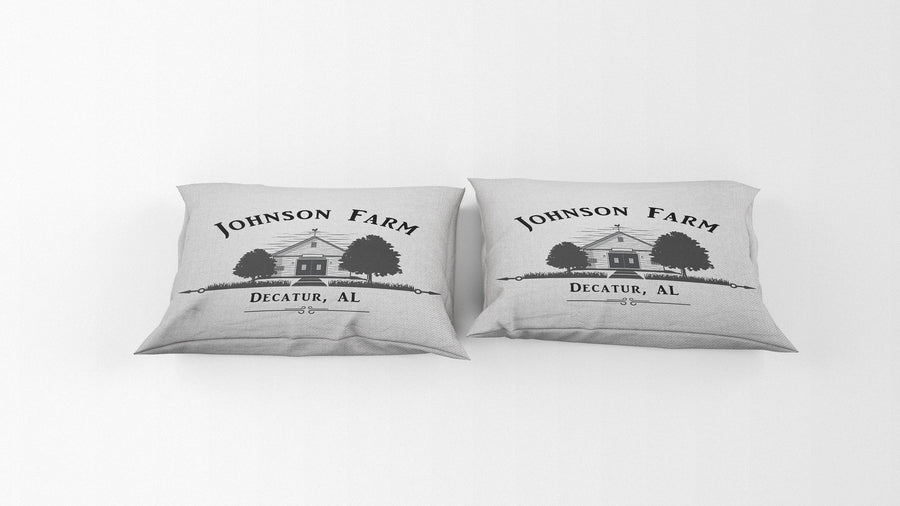Personalized Old Farmhouse Schoolhouse Comforter or Duvet Cover | Chic Bedding | Twin, Queen, King Size | Farm Style Bed - Deja Blue Studios
