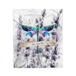 Personalized Dragonfly Throw Blanket | Fleece and Minky Material Options | Watercolor Lavender - Deja Blue Studios