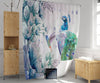 Watercolor Peacock and Humming Bird Shower Curtain - Deja Blue Studios