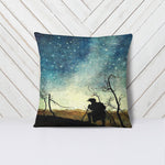 Rustic Starry Night Throw Pillow | Outdoor, Camping, Hiking, Nature Throw PIllow - Deja Blue Studios
