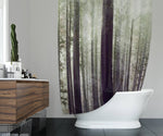 Forest Trees Shower Curtain | Long and Extra Long Shower Curtain | Misty, Nature, Outdoors, Woodland - Deja Blue Studios