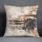 Rustic Vintage Car Throw Pillow | Grunge, Old Auto, Brown Sofa Cushion - Deja Blue Studios