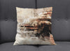 Rustic Vintage Car Throw Pillow | Grunge, Old Auto, Brown Sofa Cushion - Deja Blue Studios