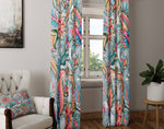 Gray Floral and Paisley Window Curtains - Deja Blue Studios