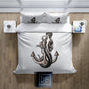 Mermaid and Anchor Comforter or Duvet Cover | Black and White Bedding | Nautical, Ocean | Twin, Queen, King Size - Deja Blue Studios