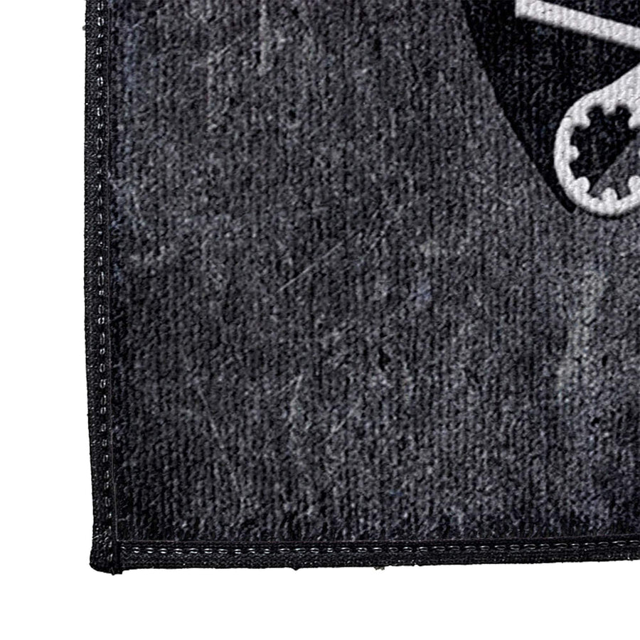 Personalized Mechanic Door Rug | Dark Gray | Tools, Wrench Logo Design | Entryway Doormat - Deja Blue Studios