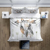 Boho Feather and Arrows, Dream Comforter or Duvet Cover | Chic Bedding Design | Arrow Pattern Background | Twin, Queen, King Size - Deja Blue Studios